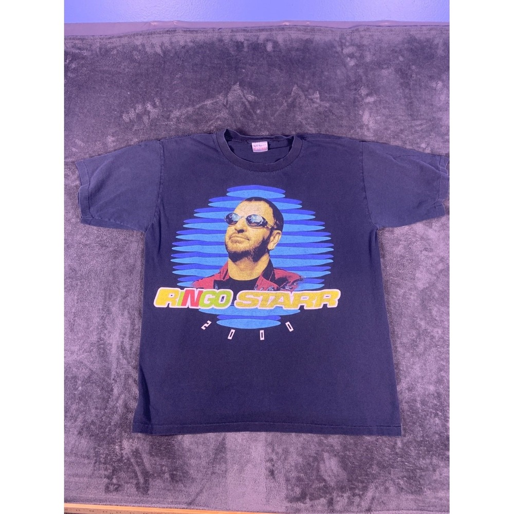 Vintage Ringo Starr Tour 2000 T-Shirt All Sport Men Size L Navy Blue Concert Tee